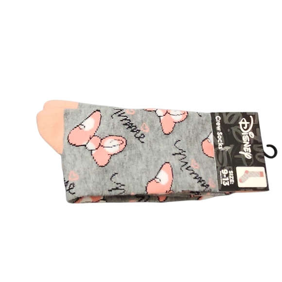 Disney Minnie Mouse Pink and Gray Casual Socks - Picture 2 of 3